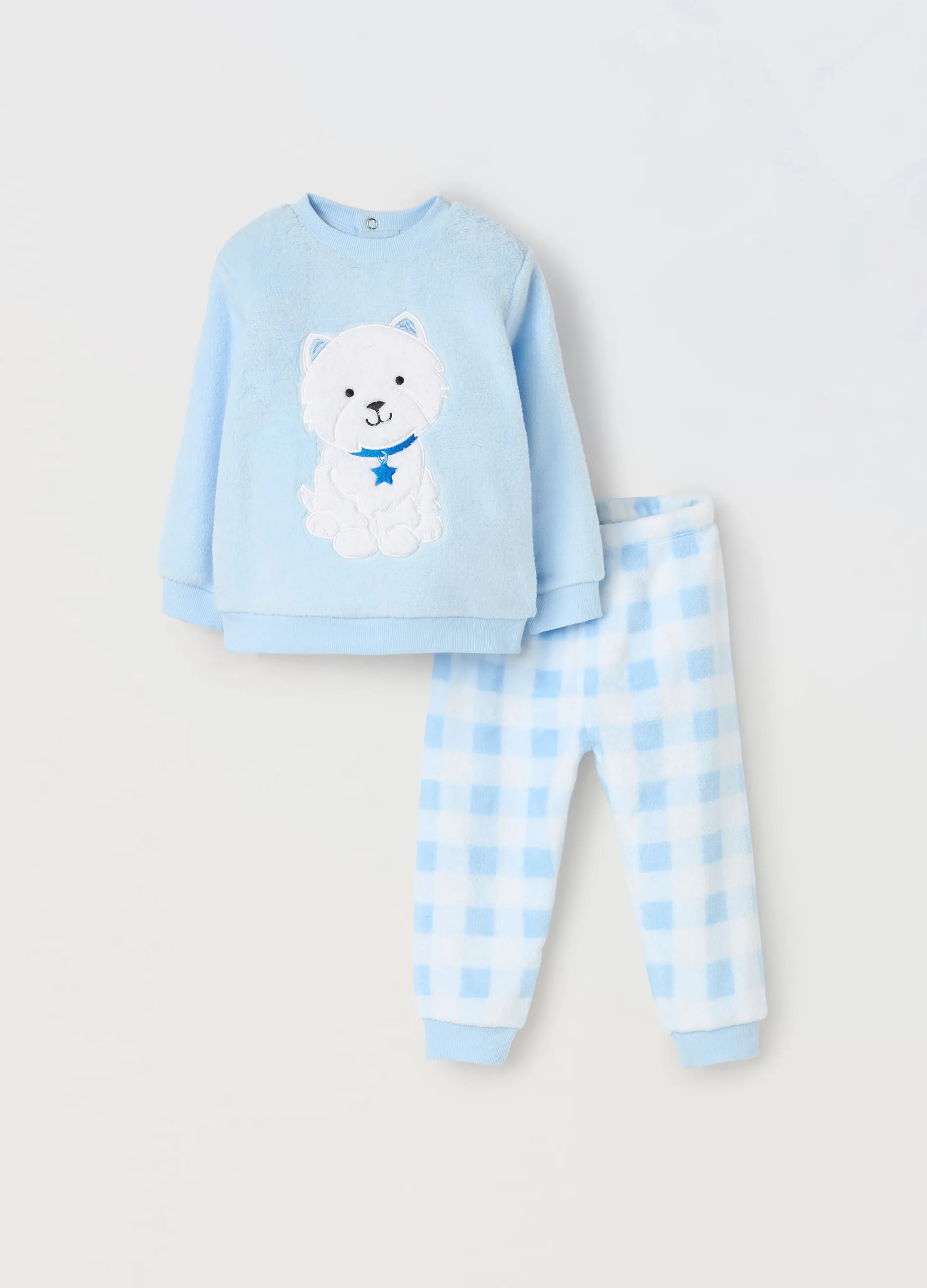 BLUKIDS  Pigiama in coral fleece neonata