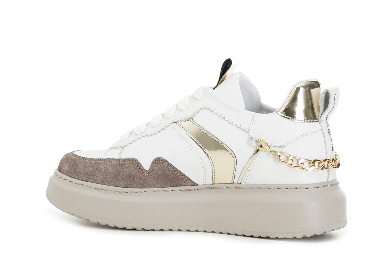 CafèNoir sneakers con catena tomaia pelle