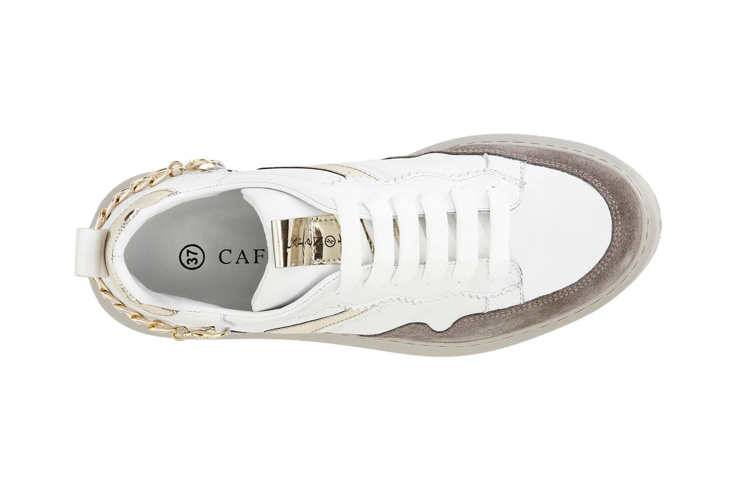 CafèNoir sneakers con catena tomaia pelle