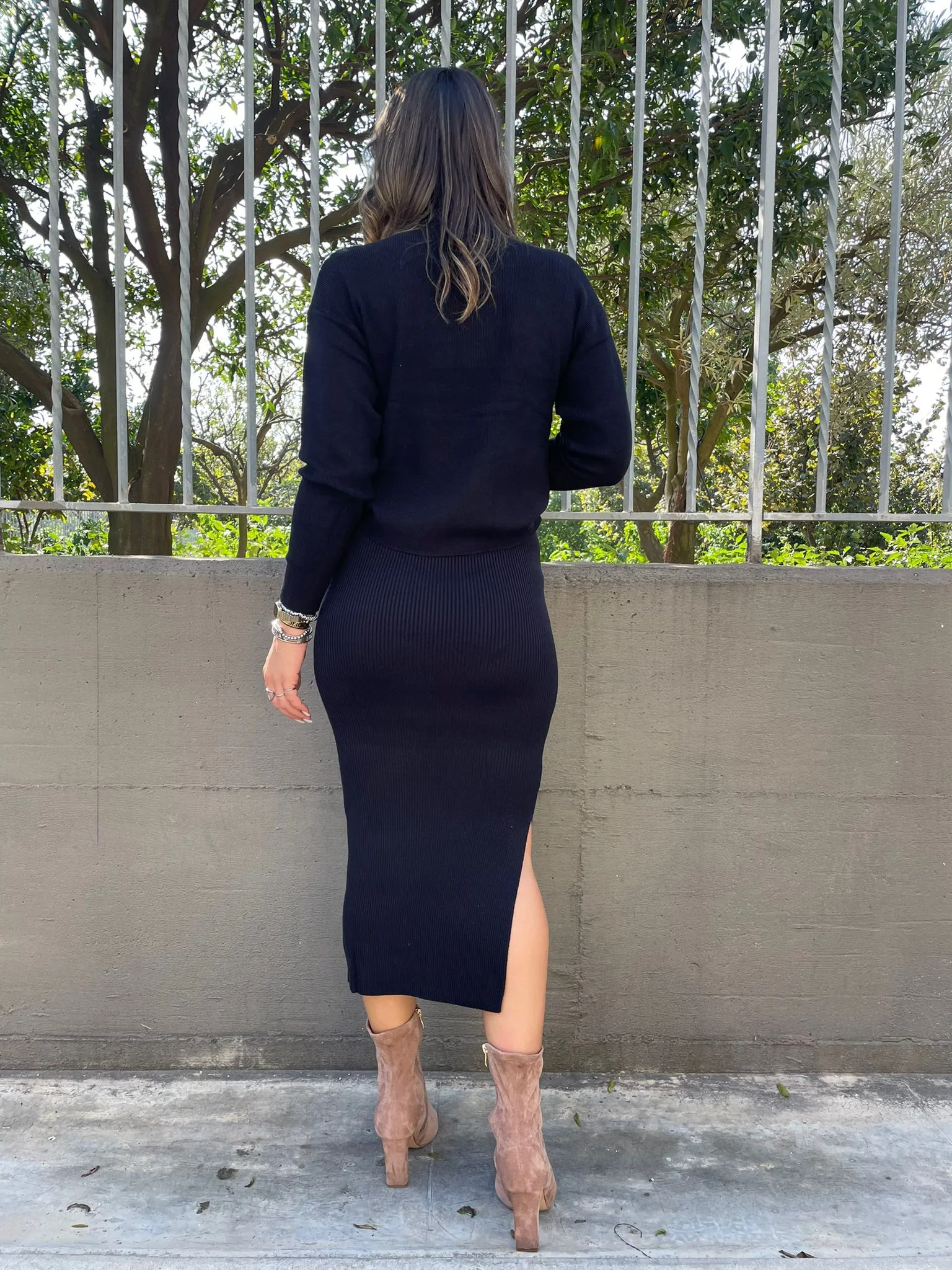 Coordinato 2 pezzi con longuette e maglia collo alto