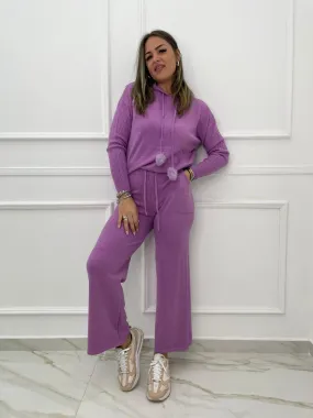 Coordinato 2 pezzi con maglione con cappuccio