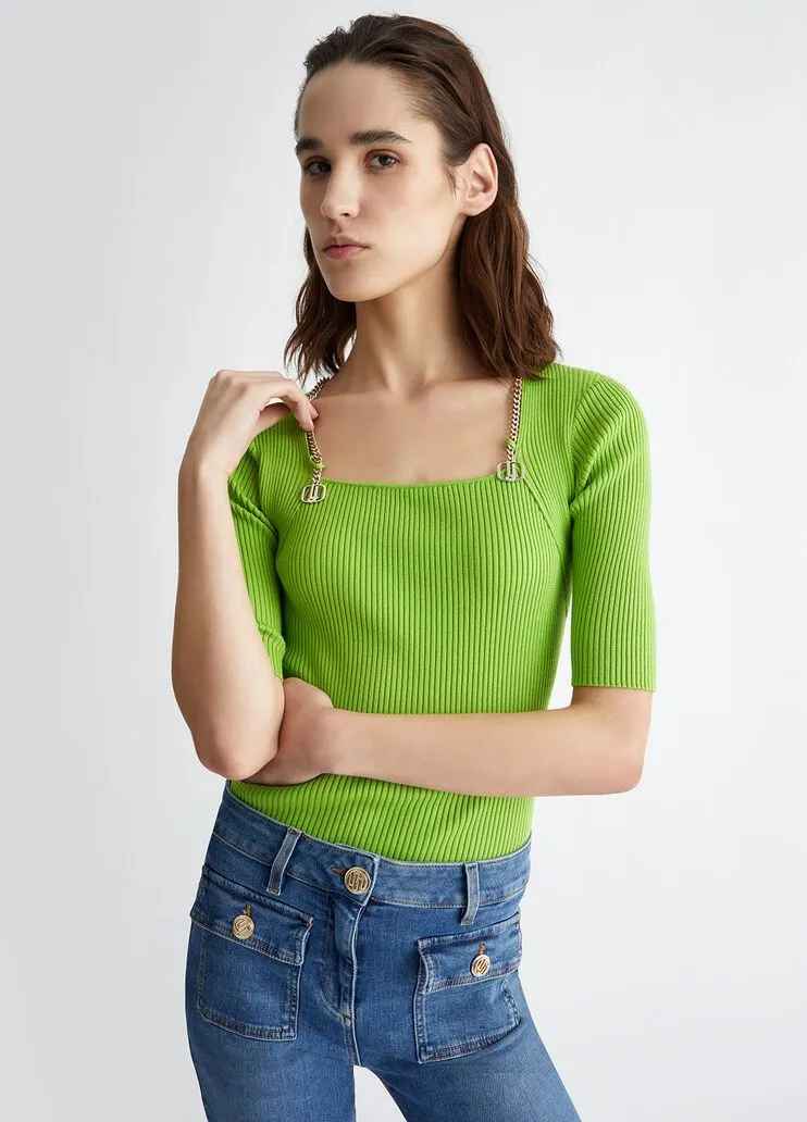 Maglia con catena logata liu jo