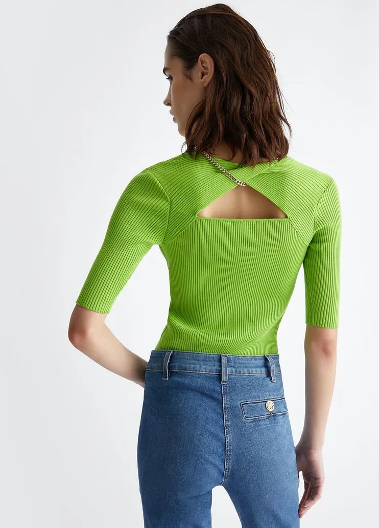 Maglia con catena logata liu jo