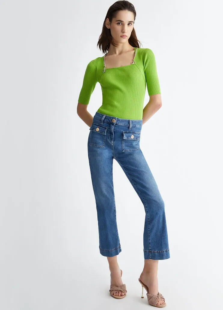 Maglia con catena logata liu jo