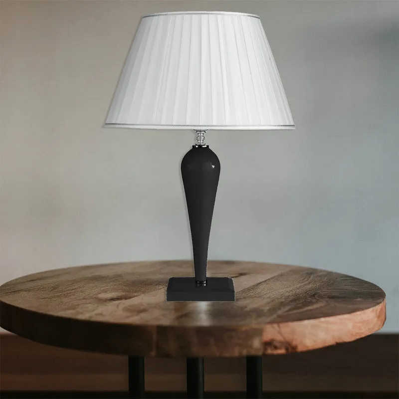 Ondaluce Lampada da tavolo Ravel in vetro lavorato a mano con dettagli metallici, nero