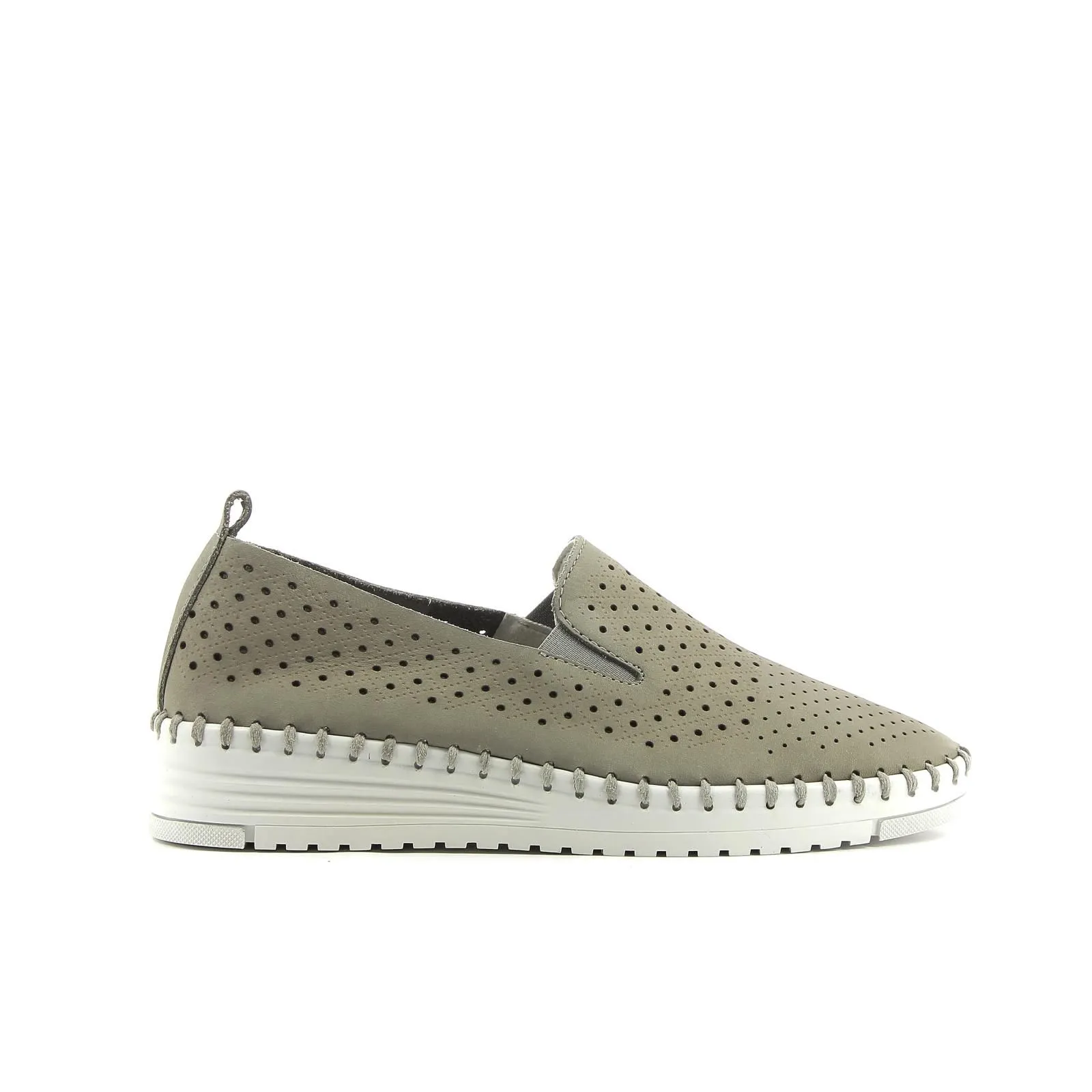 Slip-on beige con dettagli traforati