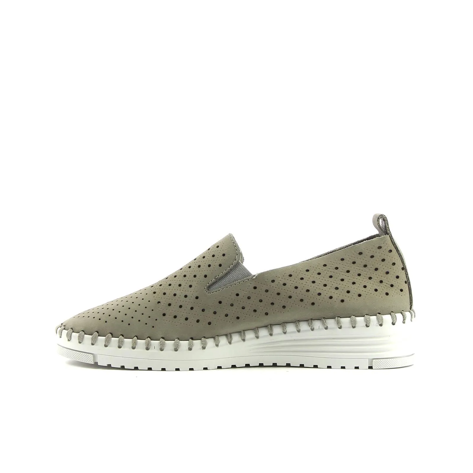 Slip-on beige con dettagli traforati