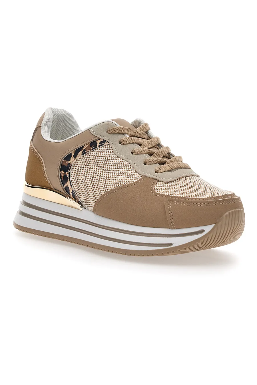 Sneakers Beige Con Dettagli Animalier Cafe' Cost 230