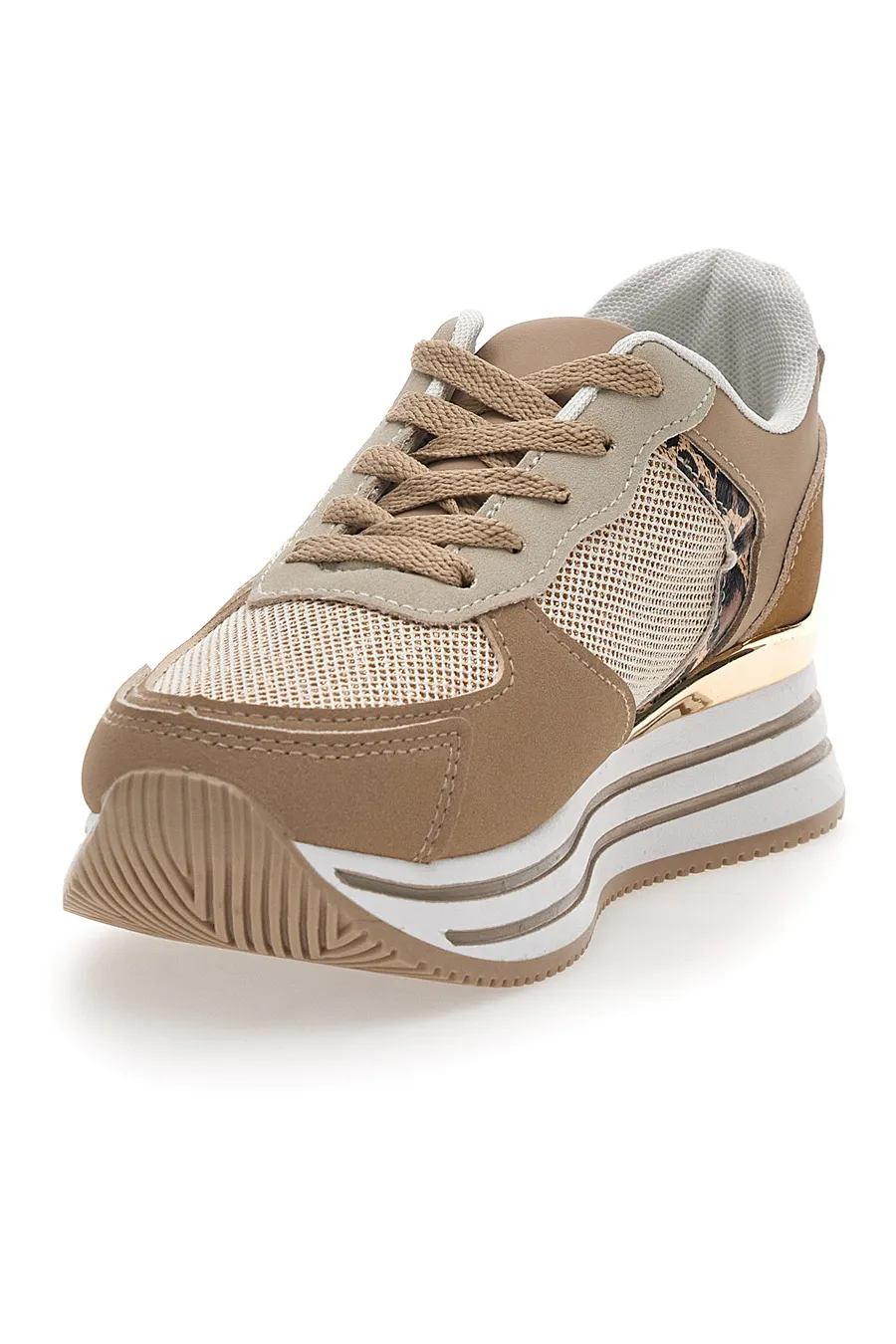 Sneakers Beige Con Dettagli Animalier Cafe' Cost 230