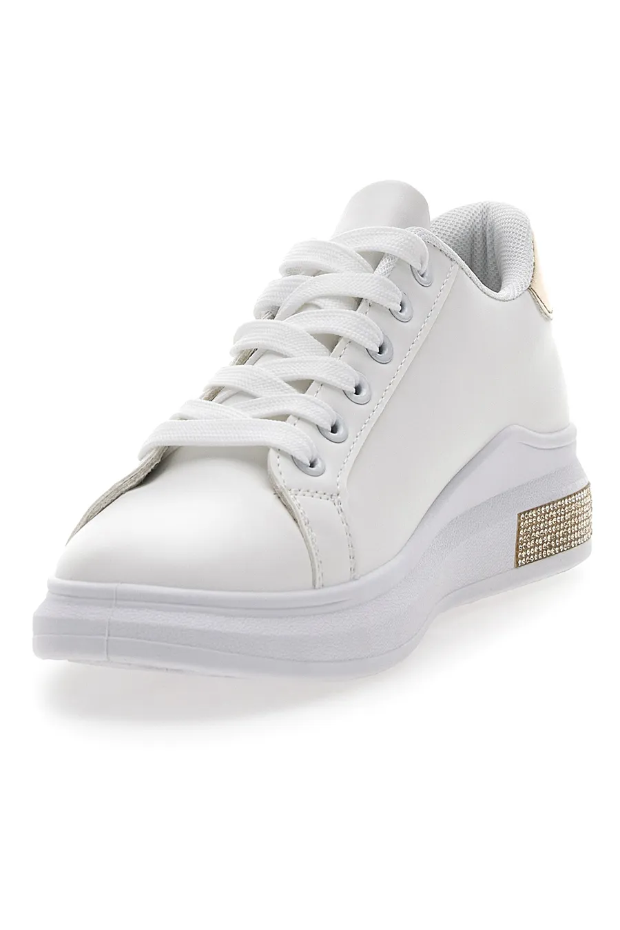 Sneakers Bianche Con Dettagli Dorati Prima Riga 460