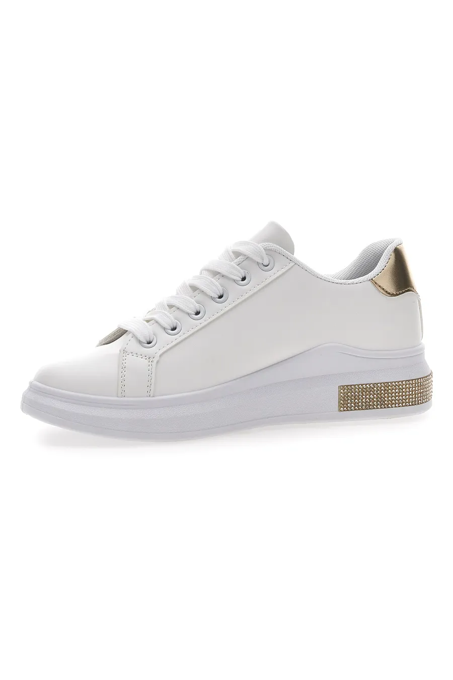 Sneakers Bianche Con Dettagli Dorati Prima Riga 460