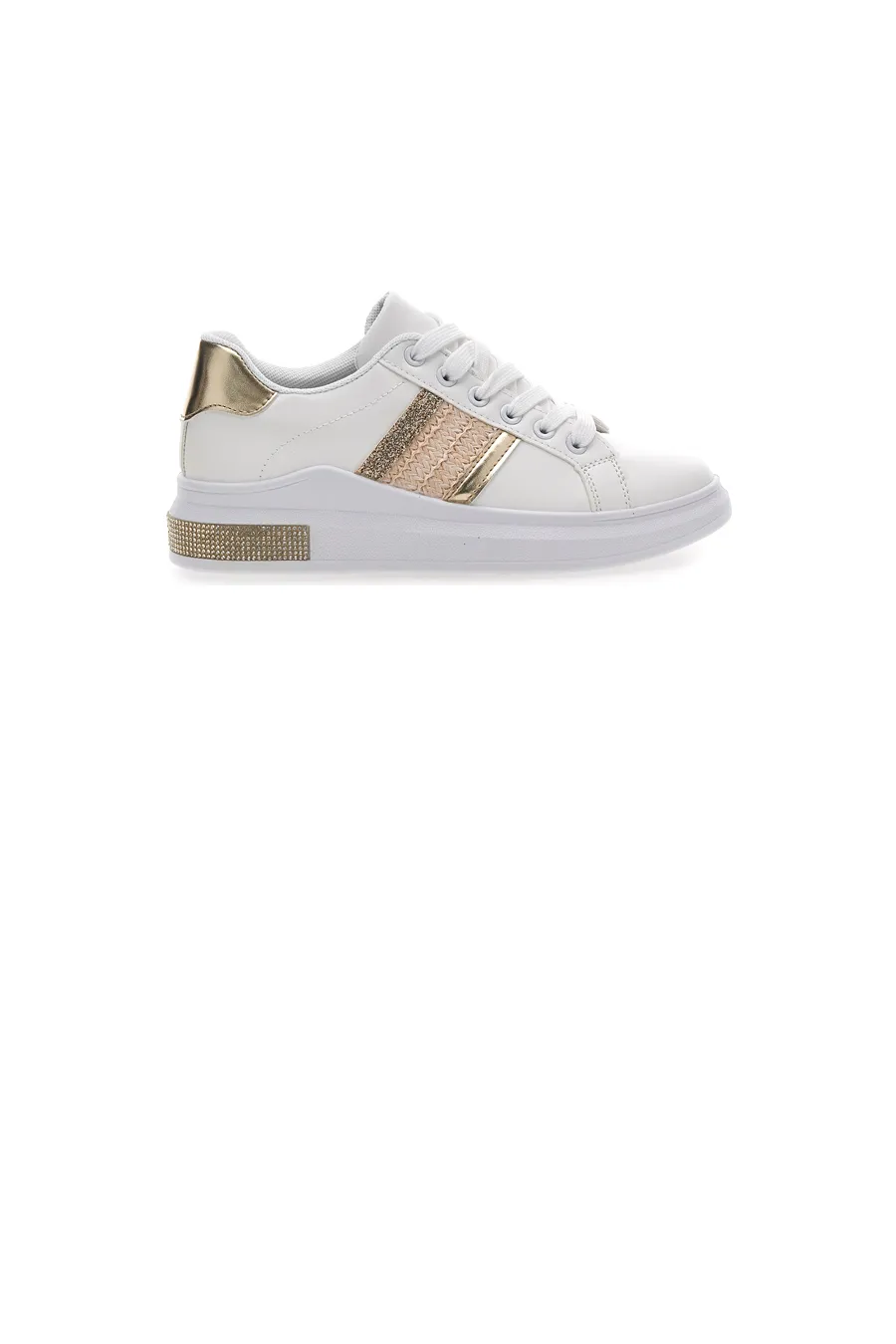Sneakers Bianche Con Dettagli Dorati Prima Riga 460