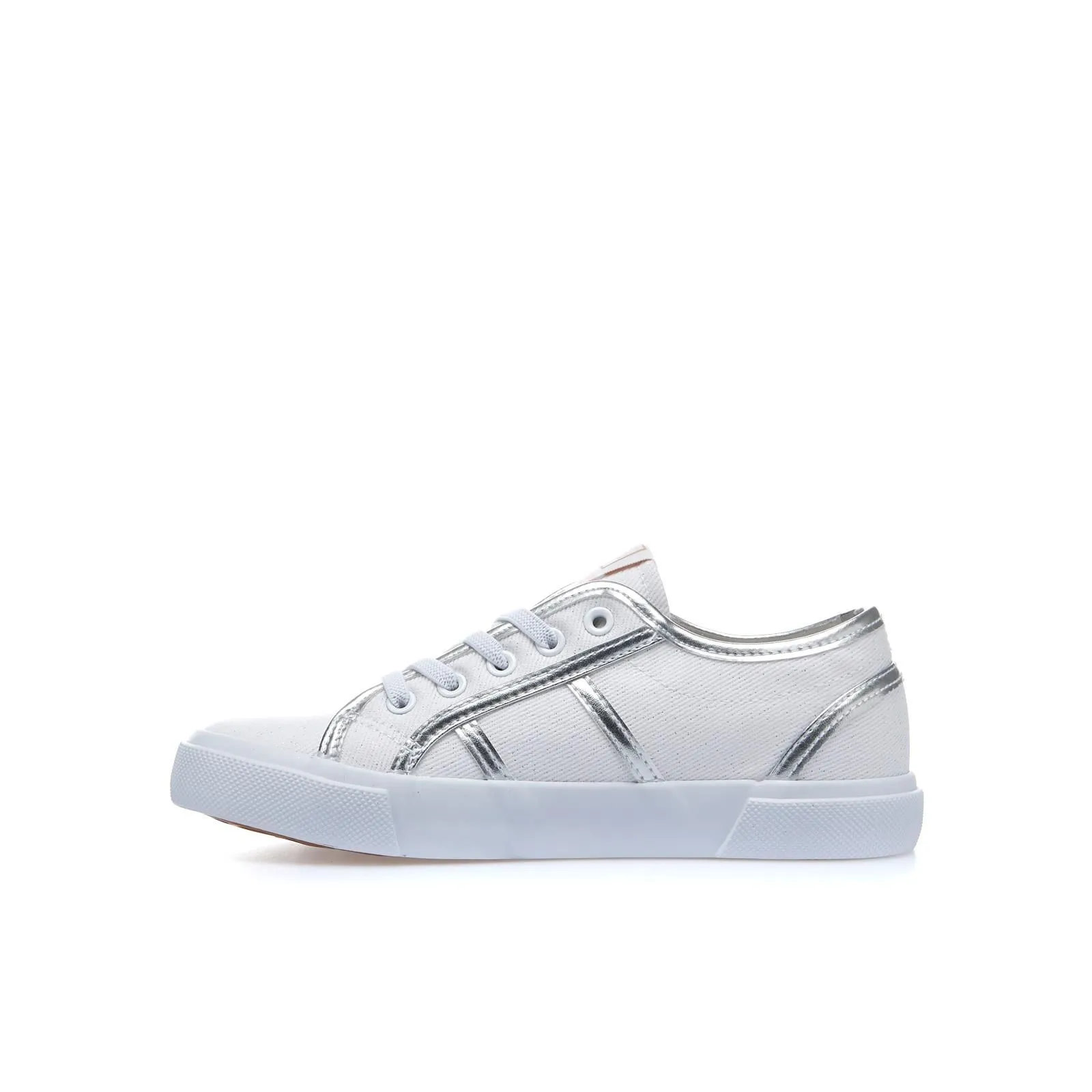 Sneakers bianche con dettagli laminati