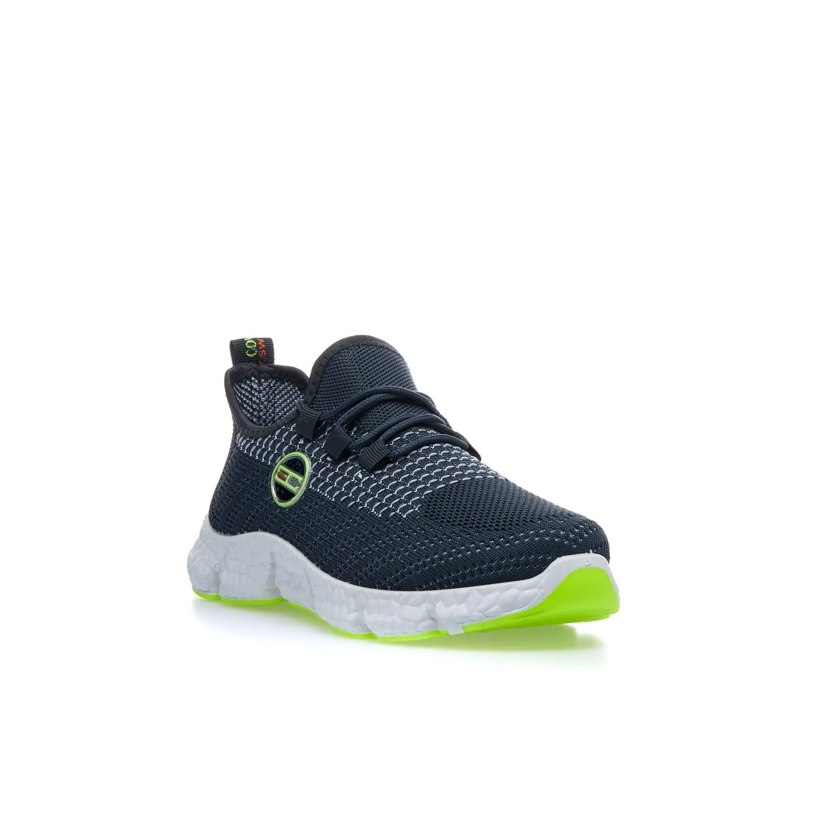 Sneakers blu con dettagli fluo