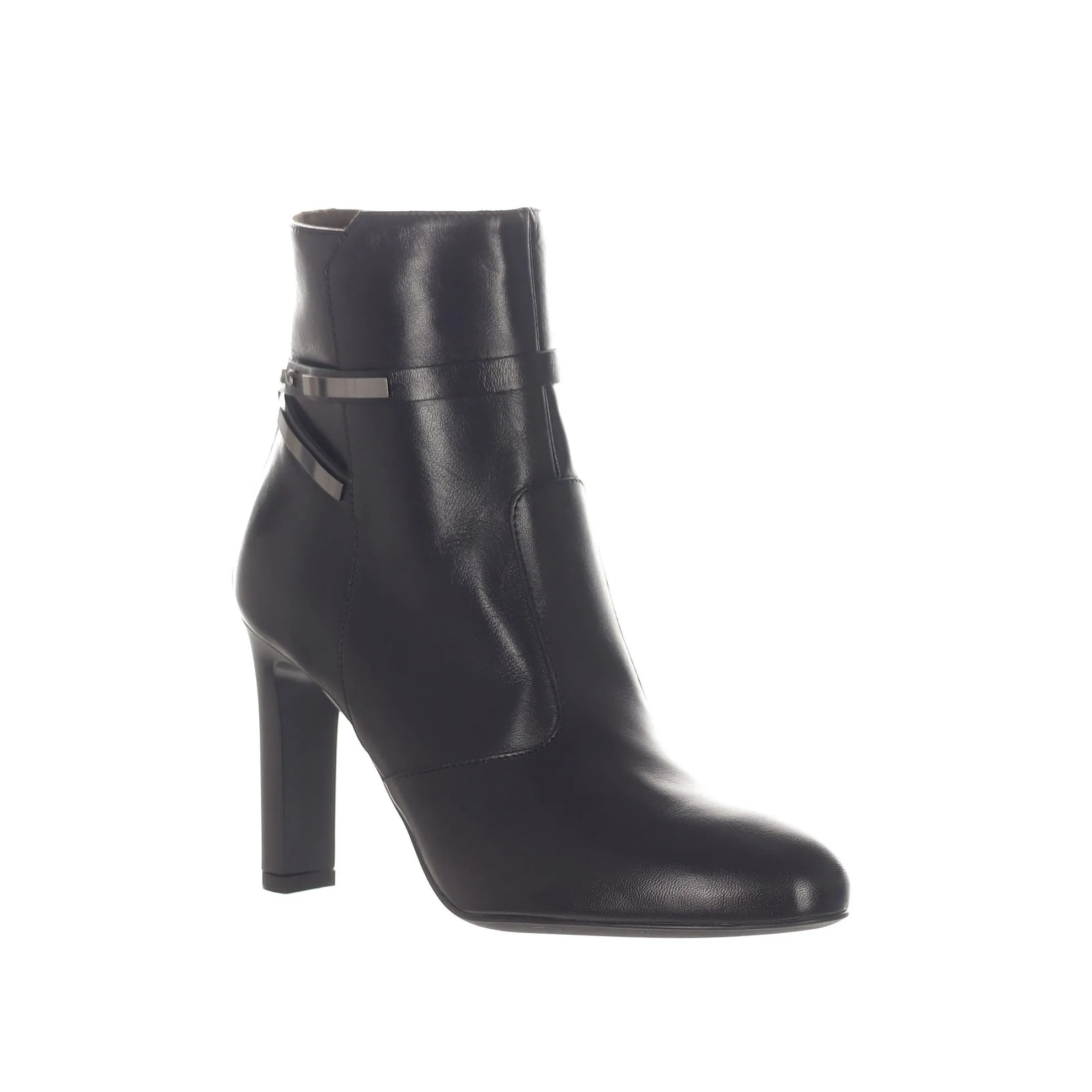 Stivaletto in pelle con dettagli metallici