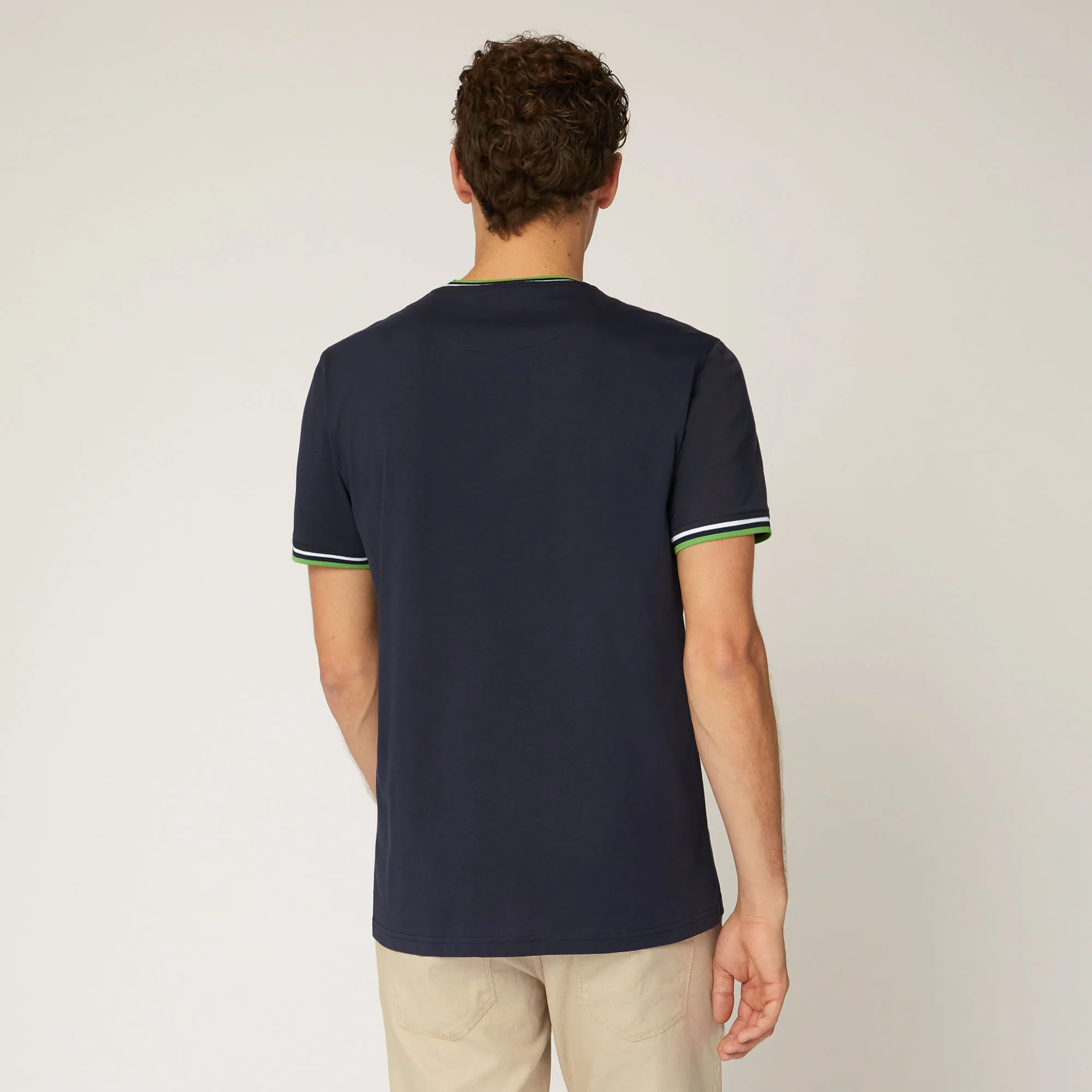 T-Shirt Con Dettagli Rigati