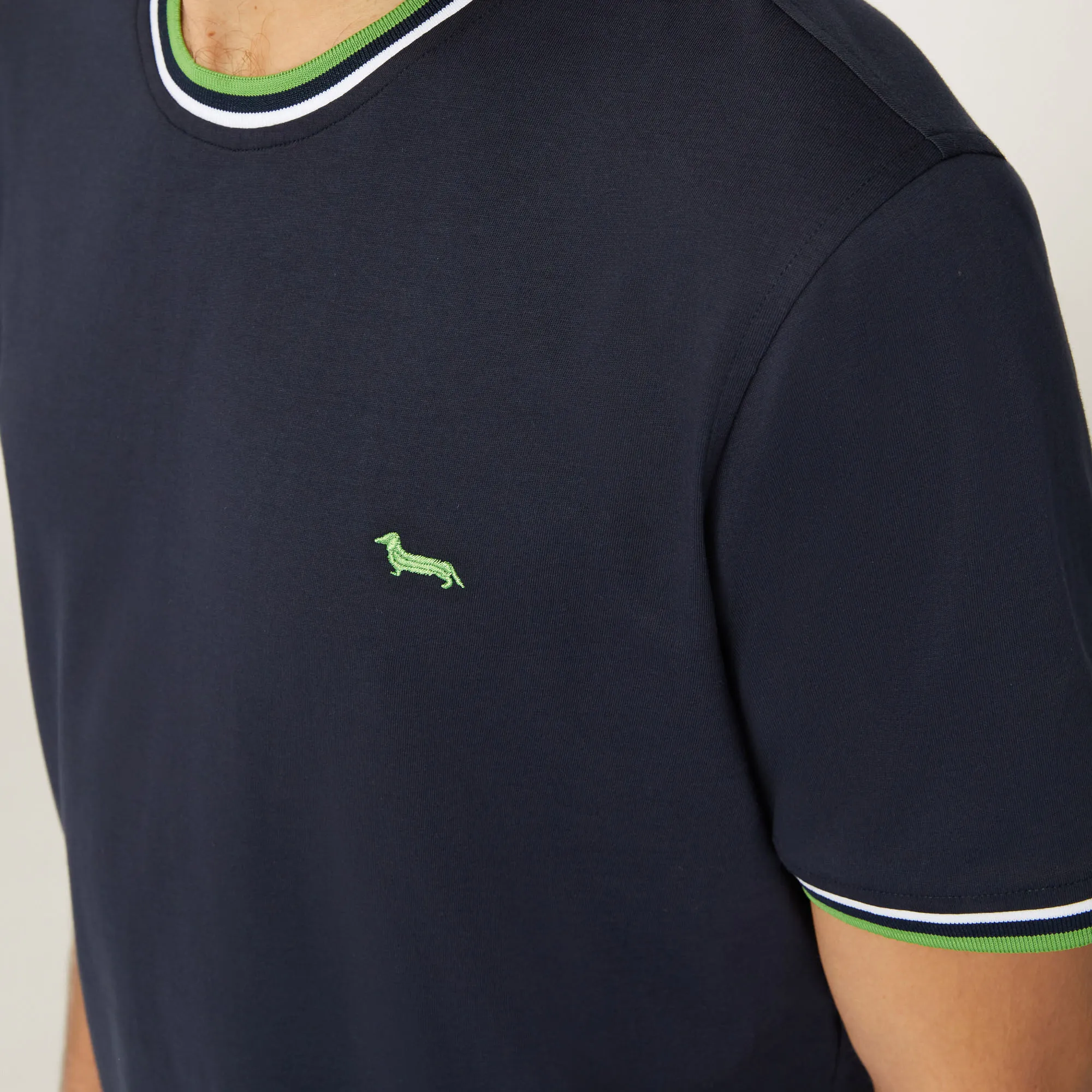 T-Shirt Con Dettagli Rigati