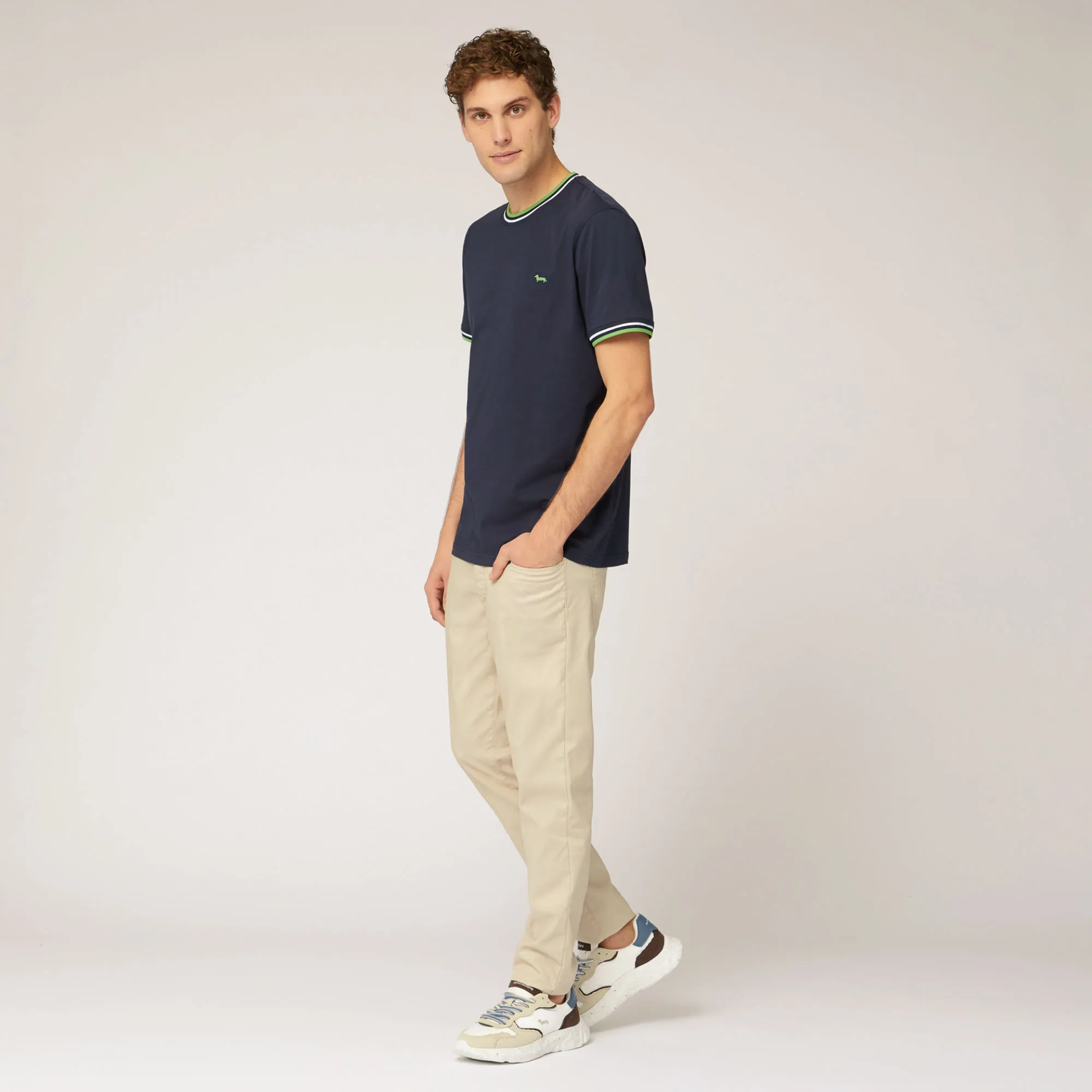 T-Shirt Con Dettagli Rigati